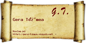 Gera Tímea névjegykártya